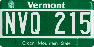 VT license plate NVQ215