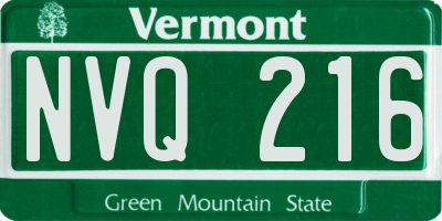 VT license plate NVQ216