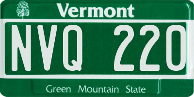 VT license plate NVQ220