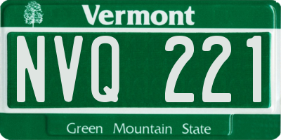 VT license plate NVQ221