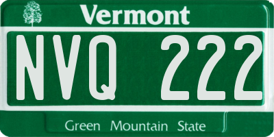 VT license plate NVQ222