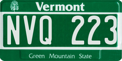 VT license plate NVQ223