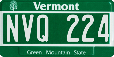 VT license plate NVQ224