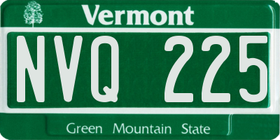 VT license plate NVQ225