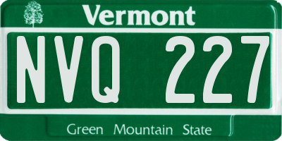 VT license plate NVQ227