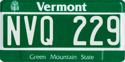 VT license plate NVQ229