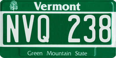 VT license plate NVQ238