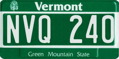 VT license plate NVQ240