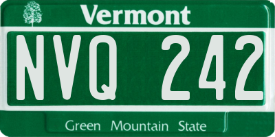VT license plate NVQ242