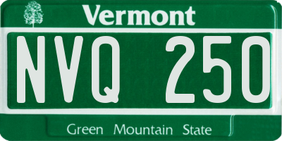 VT license plate NVQ250