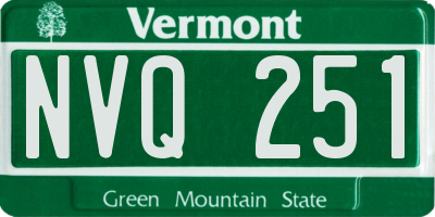 VT license plate NVQ251