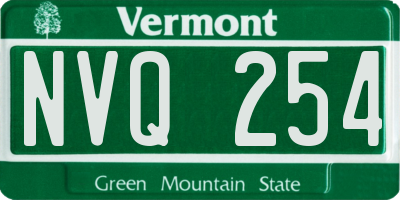 VT license plate NVQ254
