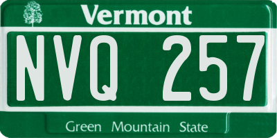 VT license plate NVQ257
