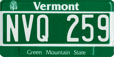 VT license plate NVQ259
