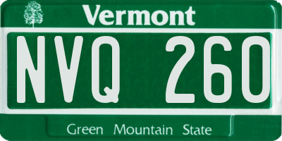 VT license plate NVQ260