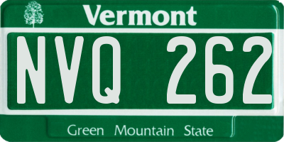 VT license plate NVQ262