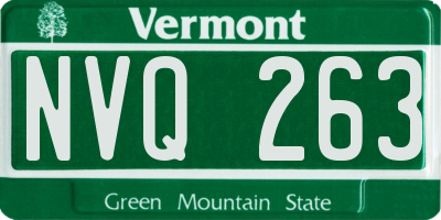 VT license plate NVQ263