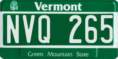VT license plate NVQ265