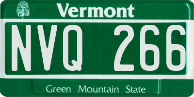 VT license plate NVQ266
