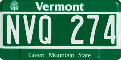 VT license plate NVQ274