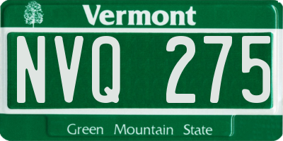 VT license plate NVQ275