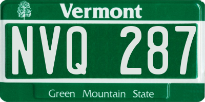 VT license plate NVQ287