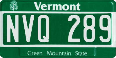 VT license plate NVQ289