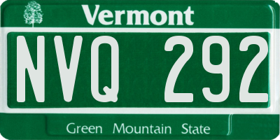 VT license plate NVQ292