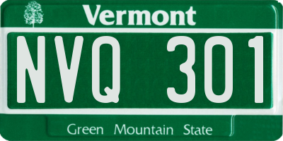 VT license plate NVQ301