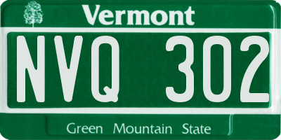 VT license plate NVQ302