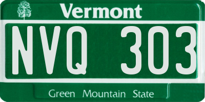 VT license plate NVQ303