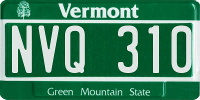 VT license plate NVQ310