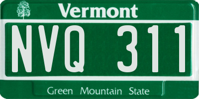 VT license plate NVQ311