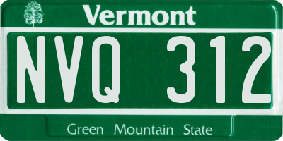 VT license plate NVQ312