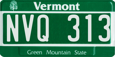 VT license plate NVQ313