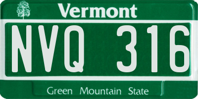 VT license plate NVQ316
