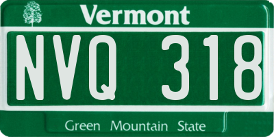 VT license plate NVQ318