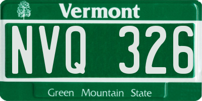 VT license plate NVQ326