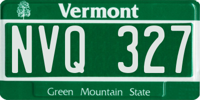 VT license plate NVQ327