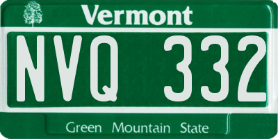 VT license plate NVQ332