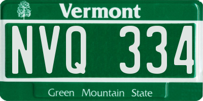 VT license plate NVQ334