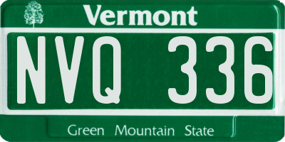 VT license plate NVQ336