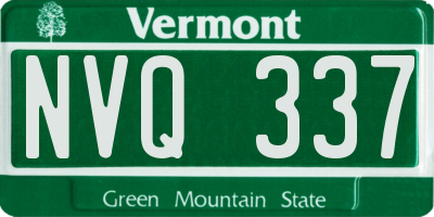 VT license plate NVQ337