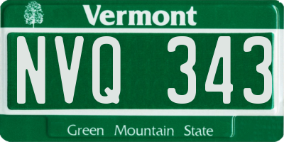VT license plate NVQ343