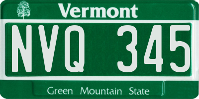 VT license plate NVQ345