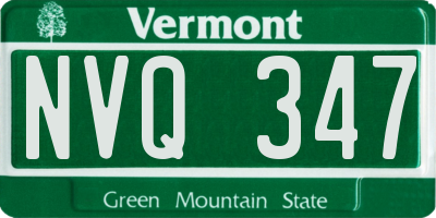 VT license plate NVQ347