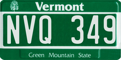 VT license plate NVQ349