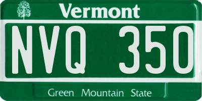 VT license plate NVQ350