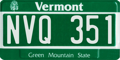 VT license plate NVQ351