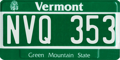VT license plate NVQ353